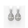 Image 1 : 2.86 ctw Diamond & Pearl Earrings 18K White Gold - REF-248G9W