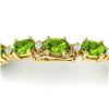 Image 3 : 26.3 ctw Peridot & VS/SI Certified Diamond Bracelet GOLD 10k Yellow Gold - REF-174A4N