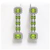 Image 1 : 10.88 ctw Peridot & Diamond Earrings 14K White Gold - REF-211G5W