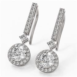 2.4 ctw Diamond Designer Earrings 18K White Gold - REF-289Y3X