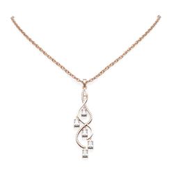 2.76 ctw Diamond Necklace 18K Rose Gold - REF-477M3G