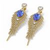 Image 3 : 10.22 ctw Tanzanite & Diamond Earrings 18K Yellow Gold - REF-709K3Y