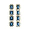 Image 1 : 12.02 ctw London Topaz & Diamond Micro Pave Halo Earrings 10k Yellow Gold - REF-152F2M