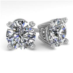 3 ctw Certified VS/SI Diamond Stud Earrings 18K White Gold - REF-838F4M