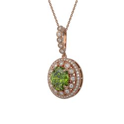 7.51 ctw Tourmaline & Diamond Victorian Necklace 14K Rose Gold - REF-206R8K