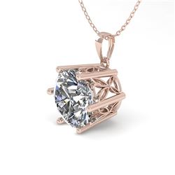 1 ctw Certified VS/SI Diamond Solitaire Necklace 18k Rose Gold - REF-274N8F