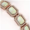 Image 3 : 16.86 ctw Opal & Diamond Micro Pave Halo Bracelet 10k Rose Gold - REF-436H4R