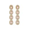 Image 1 : 6.09 ctw Morganite & Diamond Micro Pave Halo Earrings 10k Yellow Gold - REF-143F6M