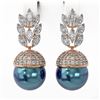 Image 2 : 5.78 ctw Marquise Diamond & Pearl Earrings 18K Rose Gold - REF-565A6N