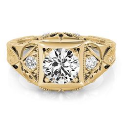 0.6 ctw Certified VS/SI Diamond Antique Ring 18k Yellow Gold - REF-99W2H