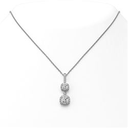 1.25 ctw Cushion Cut Diamond Designer Necklace 18K White Gold - REF-141R4K