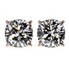 Image 1 : 2.50 ctw VS/SI Quality Cushion Diamond Stud Earrings 10k Rose Gold - REF-601X4A