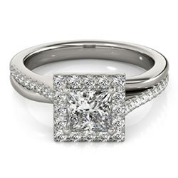 1.5 ctw Certified VS/SI Princess Diamond Halo Ring 18k White Gold - REF-299A3N