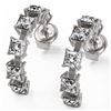 Image 1 : 4 ctw Princess Cut Diamond Designer Earrings 18K White Gold - REF-478X8A