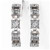 Image 2 : 4 ctw Princess Cut Diamond Designer Earrings 18K White Gold - REF-478X8A