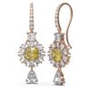 Image 2 : 8.11 ctw Canary Citrine & Diamond Earrings 18K Rose Gold - REF-715K5Y