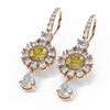 Image 3 : 8.11 ctw Canary Citrine & Diamond Earrings 18K Rose Gold - REF-715K5Y