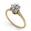 Image 2 : 1.0 ctw Certified VS/SI Diamond Engagment Ring Vintage 18k Yellow Gold - REF-315A2N