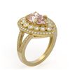 Image 2 : 4.22 ctw Certified Morganite & Diamond Victorian Ring 14K Yellow Gold - REF-195K6Y