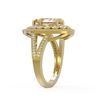 Image 3 : 4.22 ctw Certified Morganite & Diamond Victorian Ring 14K Yellow Gold - REF-195K6Y