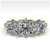 Image 1 : 2 ctw Past Present Future VS/SI Cushion Diamond Ring 18k Yellow Gold - REF-435H2R