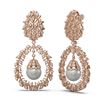 Image 2 : 3 ctw Diamond & Pearl Earrings 18K Rose Gold - REF-367N6F