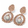 Image 3 : 3 ctw Diamond & Pearl Earrings 18K Rose Gold - REF-367N6F