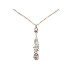 5.16 ctw Morganite & Diamond Necklace 18K Rose Gold - REF-263A6N