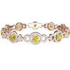Image 3 : 9 ctw SI/I Fancy Yellow Diamond Bracelet 18K Rose Gold - REF-975A2N