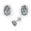Image 2 : 1.0 ctw Oval Cut VS/SI Diamond Stud Designer Earrings 14k White Gold - REF-121G5W