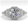 Image 1 : 1.50 ctw VS/SI Diamond Engagment Ring Art Deco 18k White Gold - REF-547F8M