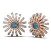Image 2 : 3 ctw Intense Blue Diamond Earrings 18K Rose Gold - REF-331W6H
