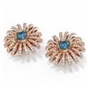 Image 3 : 3 ctw Intense Blue Diamond Earrings 18K Rose Gold - REF-331W6H