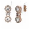 Image 3 : 2 ctw Diamond Designer Earrings 18K Rose Gold - REF-249H3R