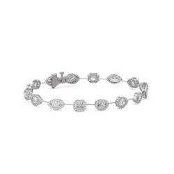 6.31 ctw Mix Cut Diamonds Designer Bracelet 18K White Gold - REF-892X5A