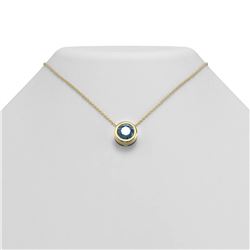 2 ctw Intense Blue Diamond Necklace 18K Yellow Gold - REF-500H2R