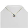 Image 1 : 2 ctw Intense Blue Diamond Necklace 18K Yellow Gold - REF-500H2R