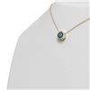 Image 2 : 2 ctw Intense Blue Diamond Necklace 18K Yellow Gold - REF-500H2R