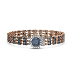 29.89 ctw London Topaz & Diamond Bracelet 14K Rose Gold - REF-281X8A