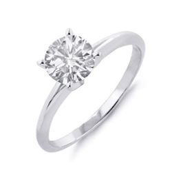 0.75 ctw Certified VS/SI Diamond Solitaire Ring 18k White Gold - REF-203R5K