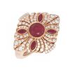 Image 3 : 2.32 ctw Ruby & Diamond Ring 18K Rose Gold - REF-175H8R