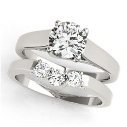 1.27 ctw Certified VS/SI Diamond 2pc Set Wedding 14k White Gold - REF-268W5H