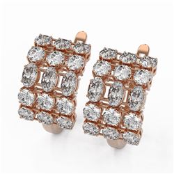 6.3 ctw Oval Diamond Designer Earrings 18K Rose Gold - REF-765M9G