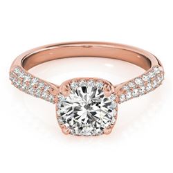 1.5 ctw Certified VS/SI Diamond Halo Ring 18k Rose Gold - REF-292X3A
