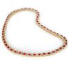 Image 2 : 27.10 ctw Ruby & Diamond Necklace 14k Yellow Gold - REF-854G2W