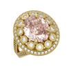Image 1 : 7.06 ctw Certified Morganite & Diamond Victorian Ring 14K Yellow Gold - REF-304F4M