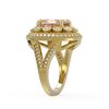 Image 3 : 7.06 ctw Certified Morganite & Diamond Victorian Ring 14K Yellow Gold - REF-304F4M