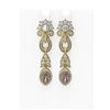 Image 1 : 7.56 ctw Morganite & Diamond Earrings 18K Yellow Gold - REF-709A3N