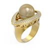 Image 1 : 1 ctw Diamond & Pearl Ring 18K Yellow Gold - REF-169G3W
