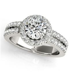1.5 ctw Certified VS/SI Diamond Halo Ring 18k White Gold - REF-317N8F